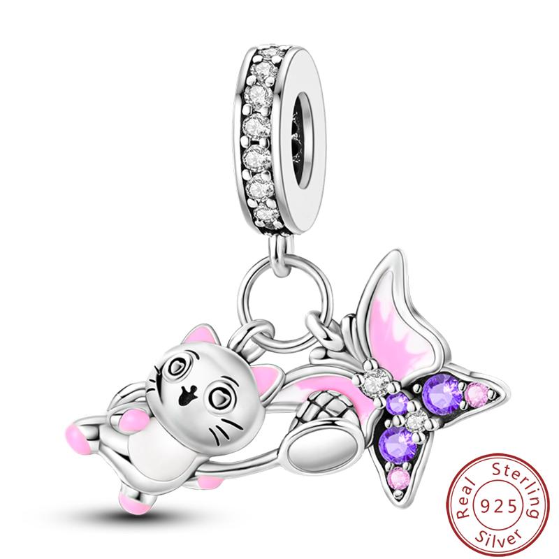 Cute Cat And Dog Series Copper Moon Butterfly Paw Print Charms 3Mm Diy Fine Jewelry Gifts Making