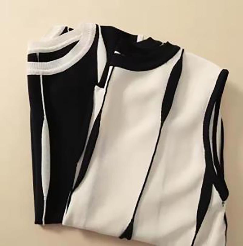 Striped Vintage Chic O Neck Knitted Sleeveless Women's Vest Fashion Lightweight Summer Tank