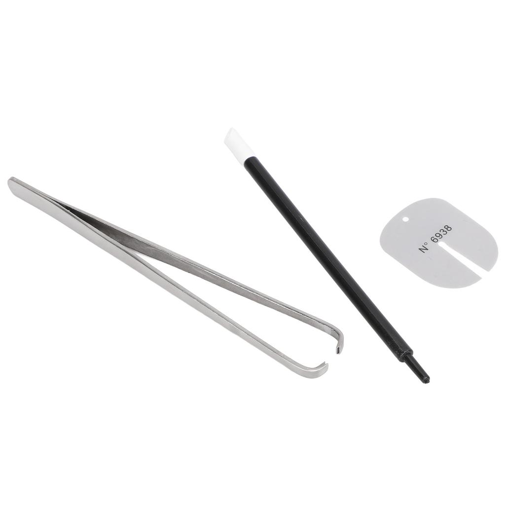 Uhrenfederstegzange, Edelstahl, leichtes Uhrenfedersteg-Pinzettenwerkzeug mit Reinigungsstift
