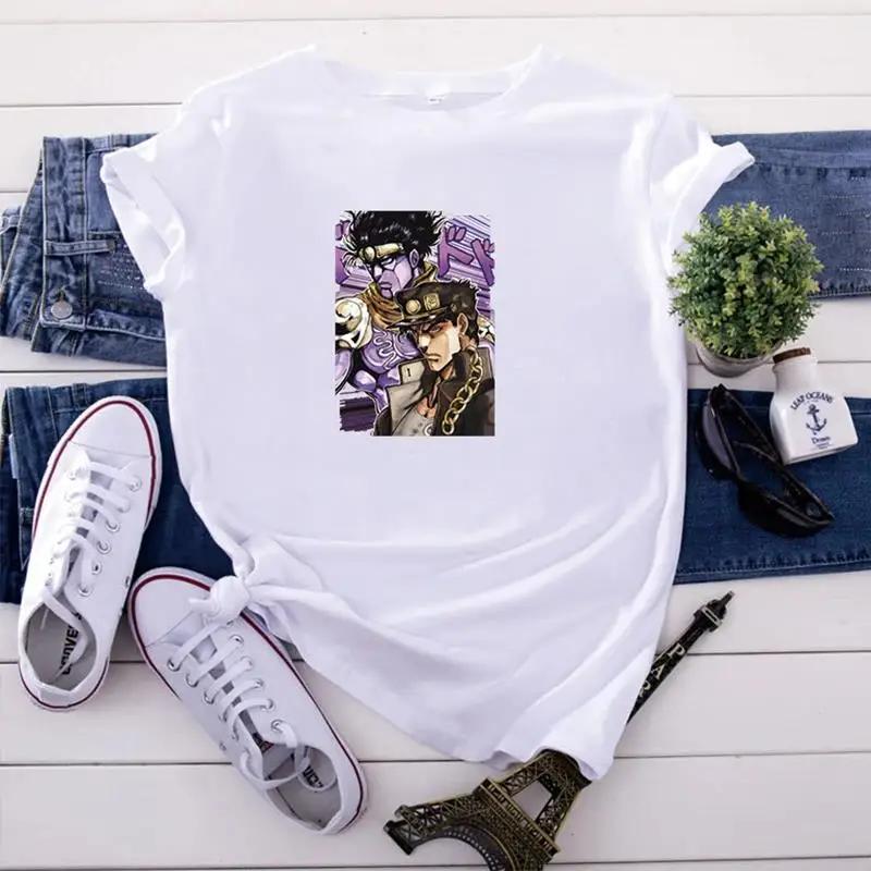 JoJo Bizarre Adventure Anime T Shirt Harajuku Women Men Casual Vintage Streetwear Short Sleeve  T Shirt Unisex