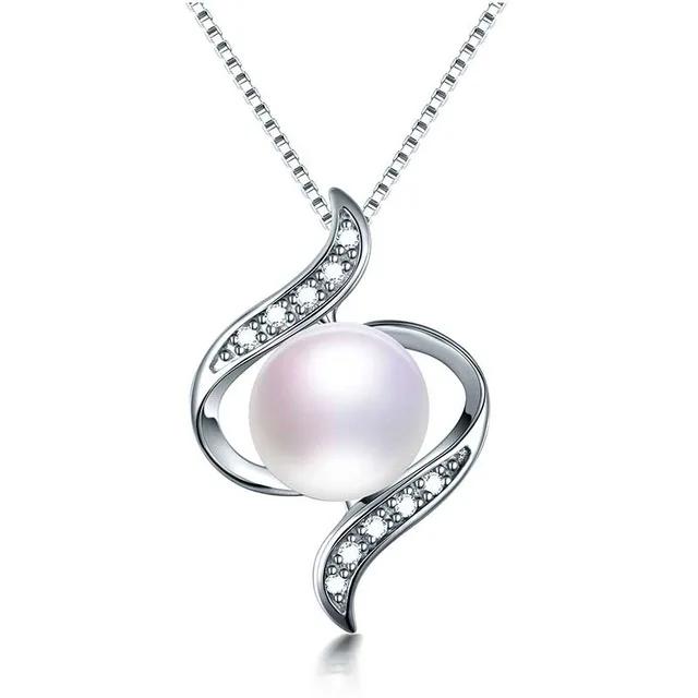 HENGSHENG 100% Natural Freshwater Pearl Pendants Necklace Women 9-10mm Big AAAA Pearls 925 Sterling Silver Pendant For Gift New белый