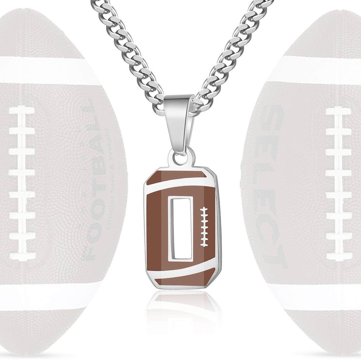 

Men s Athletic Rugby Number Necklace - Stainless Steel - Men s Inspirational Football Jewelry Gift 0