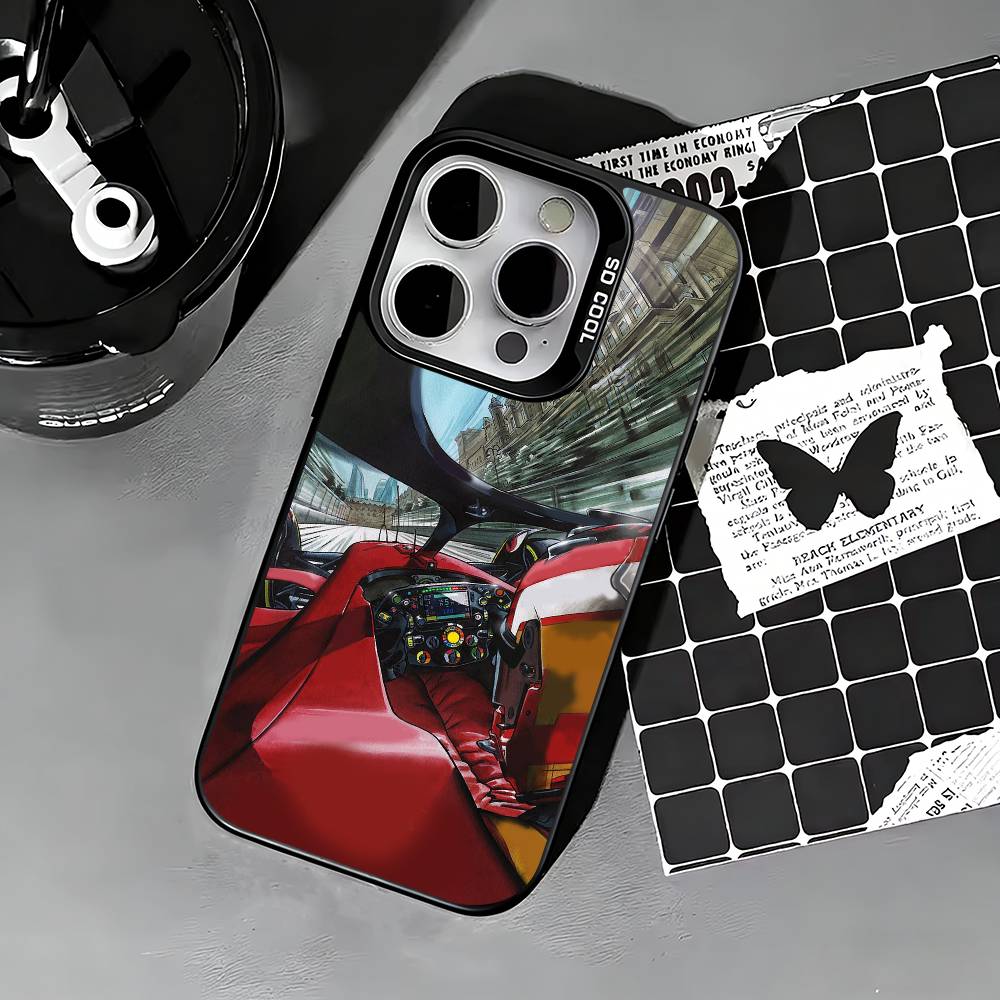 Charles Leclerc-Racing car Phone Case For iPhone 17,16,15,14,13,12,11 Plus,Pro Max,XS,Colored silver phone case