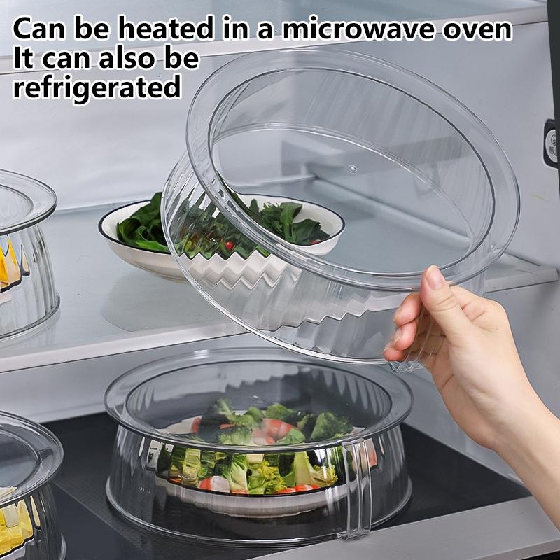 Mikrodalga Yemek Örtüsü Servis Tabağı Örtüsü Mikrodalga Sıçrama Örtüsü Şeffaf Pürüzsüz Yüzey Saplı 10" Mikrodalga Örtüsü