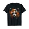 Panda Art Fantasy Autumn Leaves Animals T Shirt Black Vintage Washed Homme Unisex Slightly Designer Clothes Streetwear Graphic