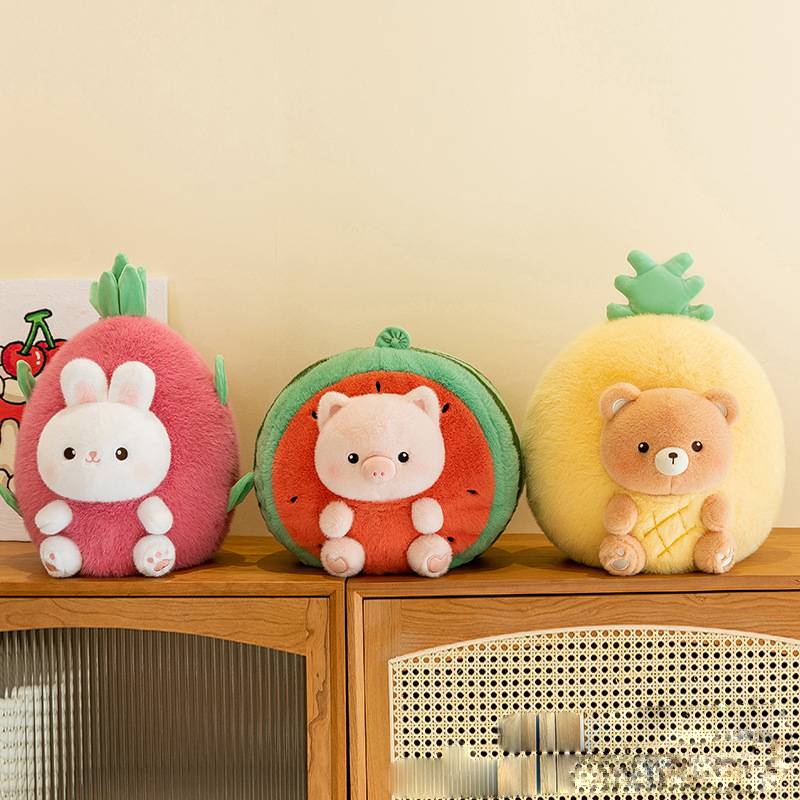 Animal Plush Fruit Toy Fashion Comfort Watermelon Pig Pineapple Bear Gift Doll