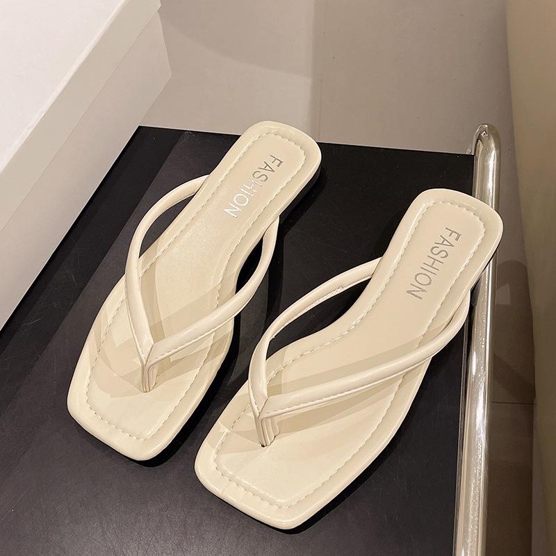 Flat-bottomed flip-flops women's shoes summer new niche retro versatile outer wear toe beach sandals