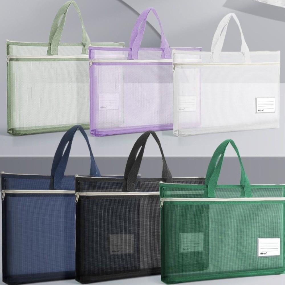 Zip Handbag A3 Mesh Art Bag Large Capacity a4 Test Paper Bag 8k Sketch Drawing Album  Stationery
