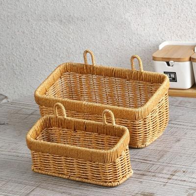 Decorative Wall Hanging Storage Basket Large Capacity Space Saving Garden Plant Basket with Handle Sundries Organizer for Home