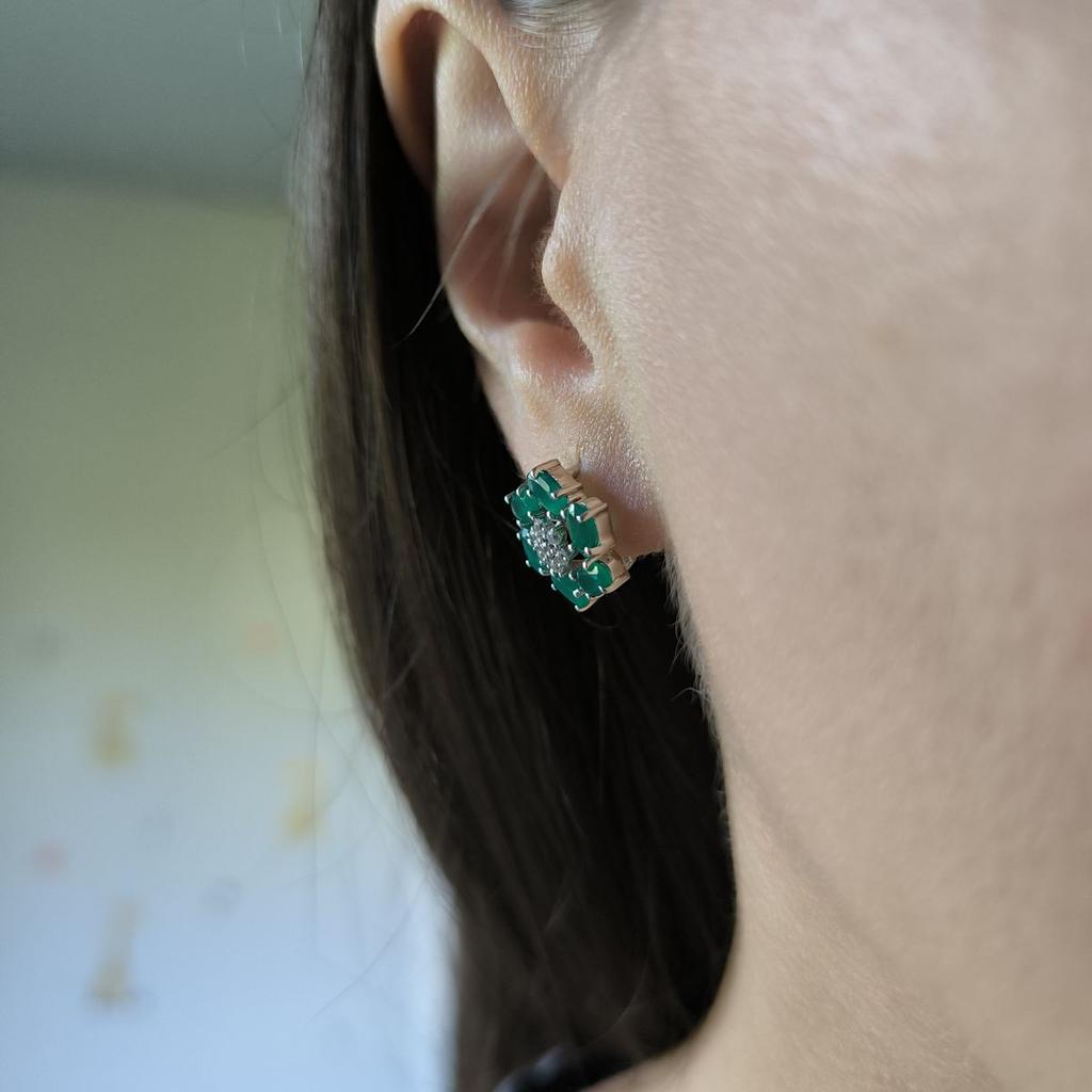 Silver Earrings with Natural Agate 2.983ct (2189596)