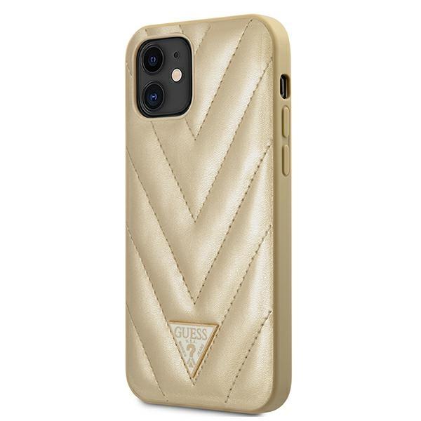 Guess Guhcp12Spuvqtmlbe Iphone12 Mini 5,4 Złoty/Gold Hardcase V-Quilted Collection