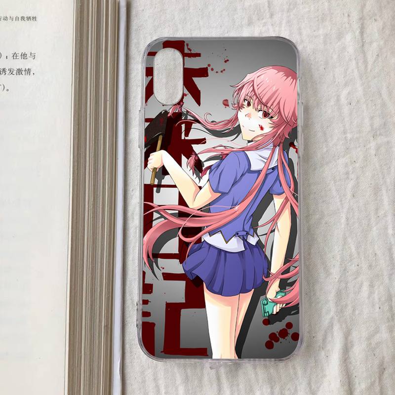 Mirai Nikki Future Diary Gasai Yuno Phone Case For iPhone 13 14 Pro Max XS XR 12 11 Pro 13 Mini 6 7 8 Plus Clear Back Cover Capa