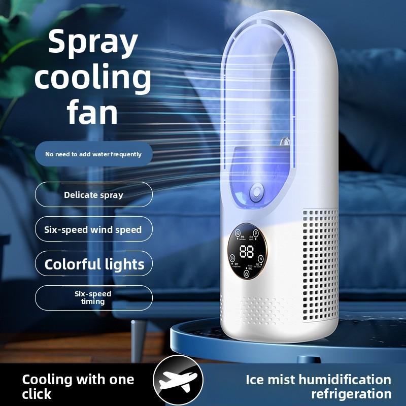 Mini Desktop Cooler Usb Rechargeable Fan With Mist Spray For Office And Home Use