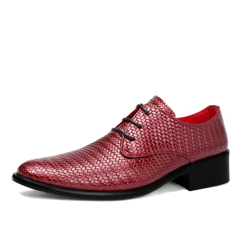 Classic Luxury Men's Leather Shoes Office Business Shoes Men's Banquet Shoes Elevated Shoes Red Durable Casual Shoes Pointed