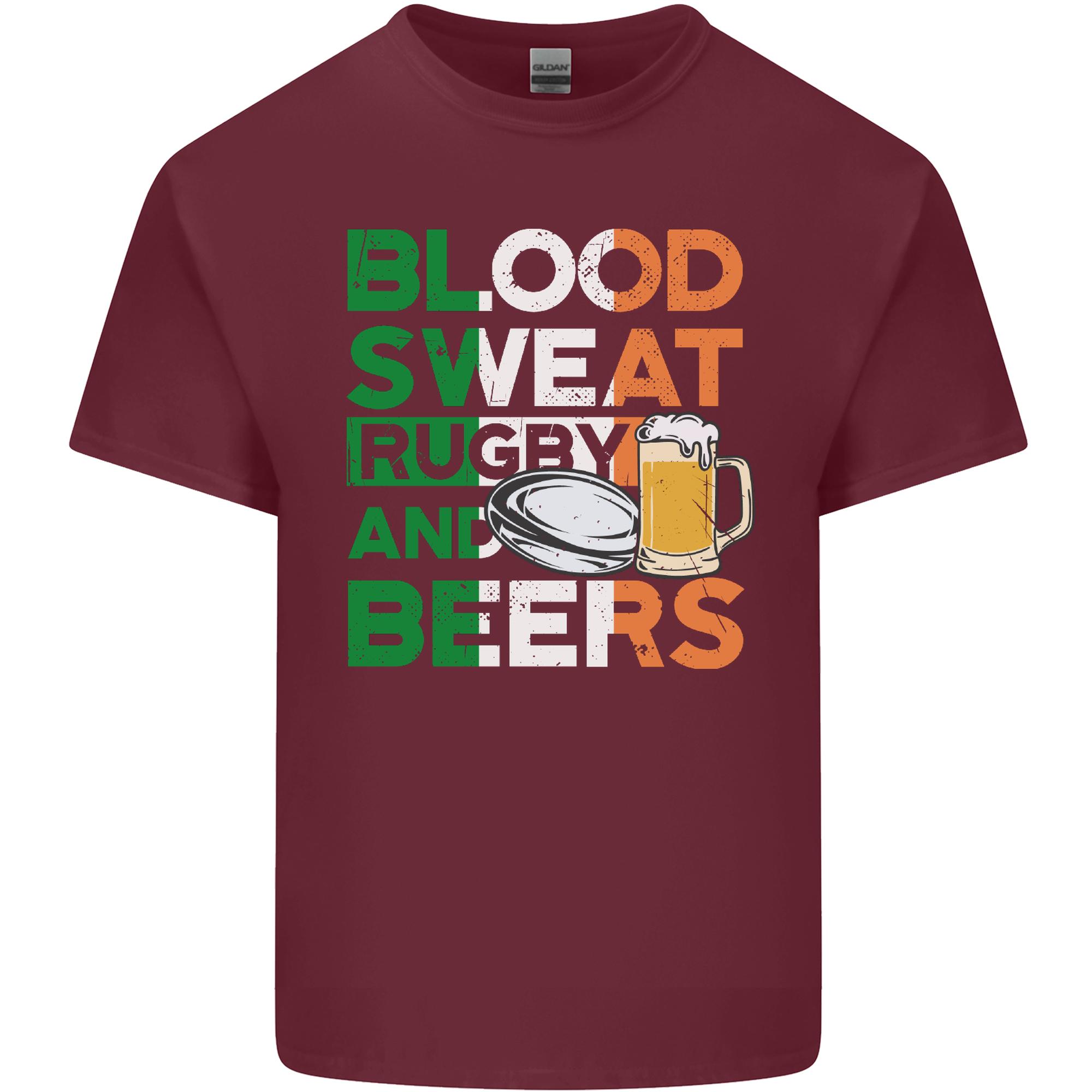 Blood Sweat Rugby and Beers Ireland Funny Unisexs Light Cotton TShirt S