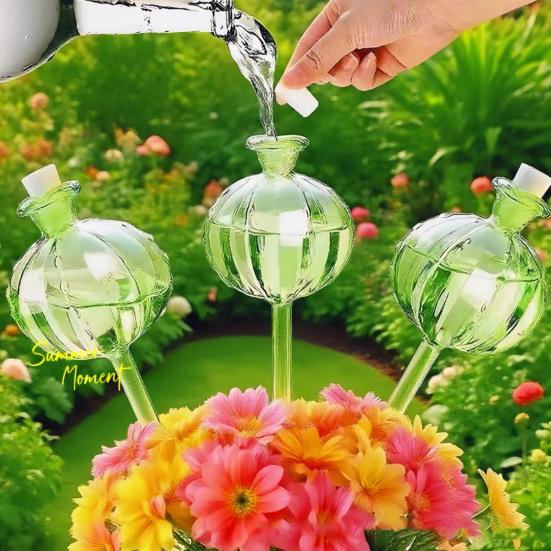 Plant Watering Bulbs Planter Insert Self Watering Globes with Stoppers Cactus Ball Shape Vacation Plant Watering Tools