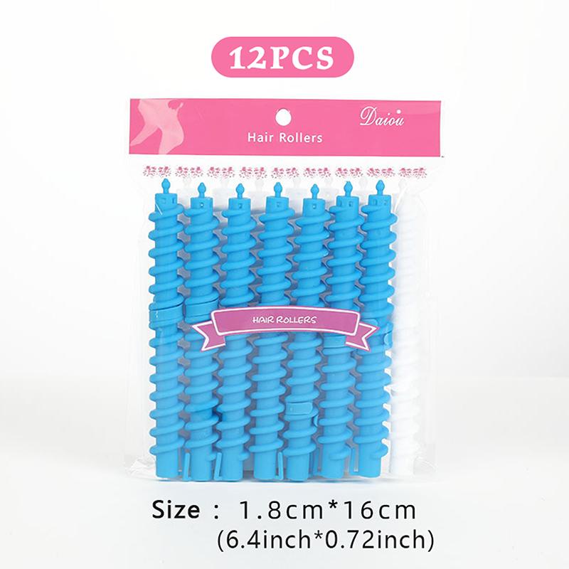 12Pcs Set Multi Hair Perm Rods Long Short Spiral Hair Curler Roller Hair Perm Rods Cold Perm Bar Hairdressing Styling Tool