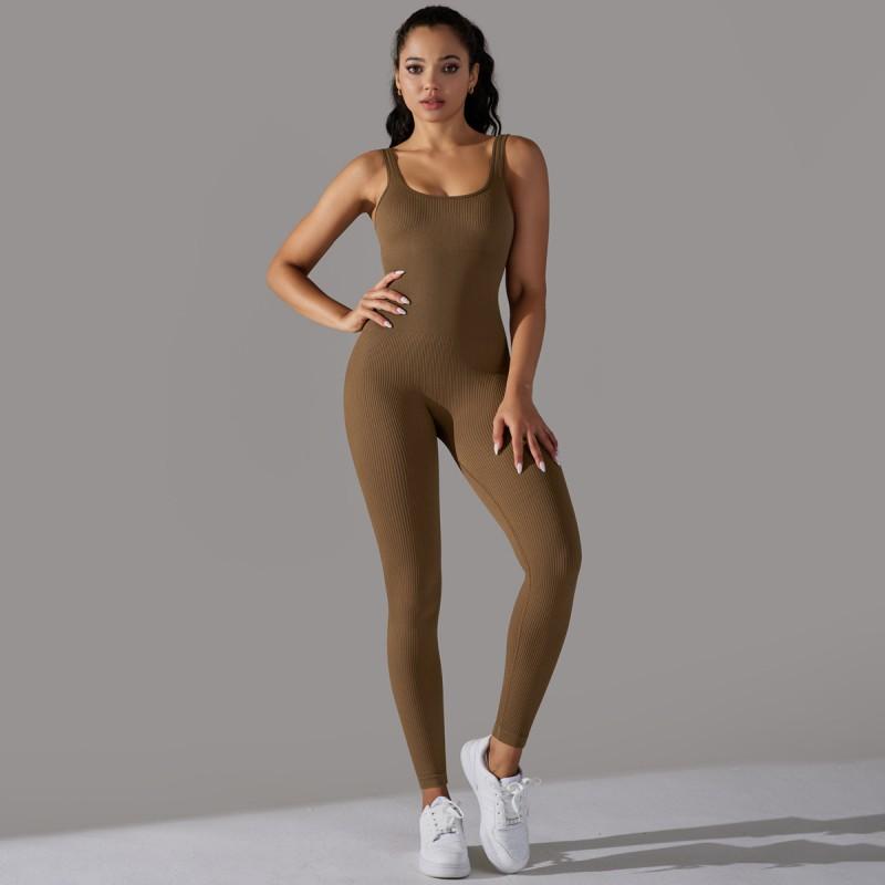 Womens Seamless Compression Yoga Bodysuit With Tummy Control Butt Lift Quick-Dry Sportswear Gym Running Fitness
