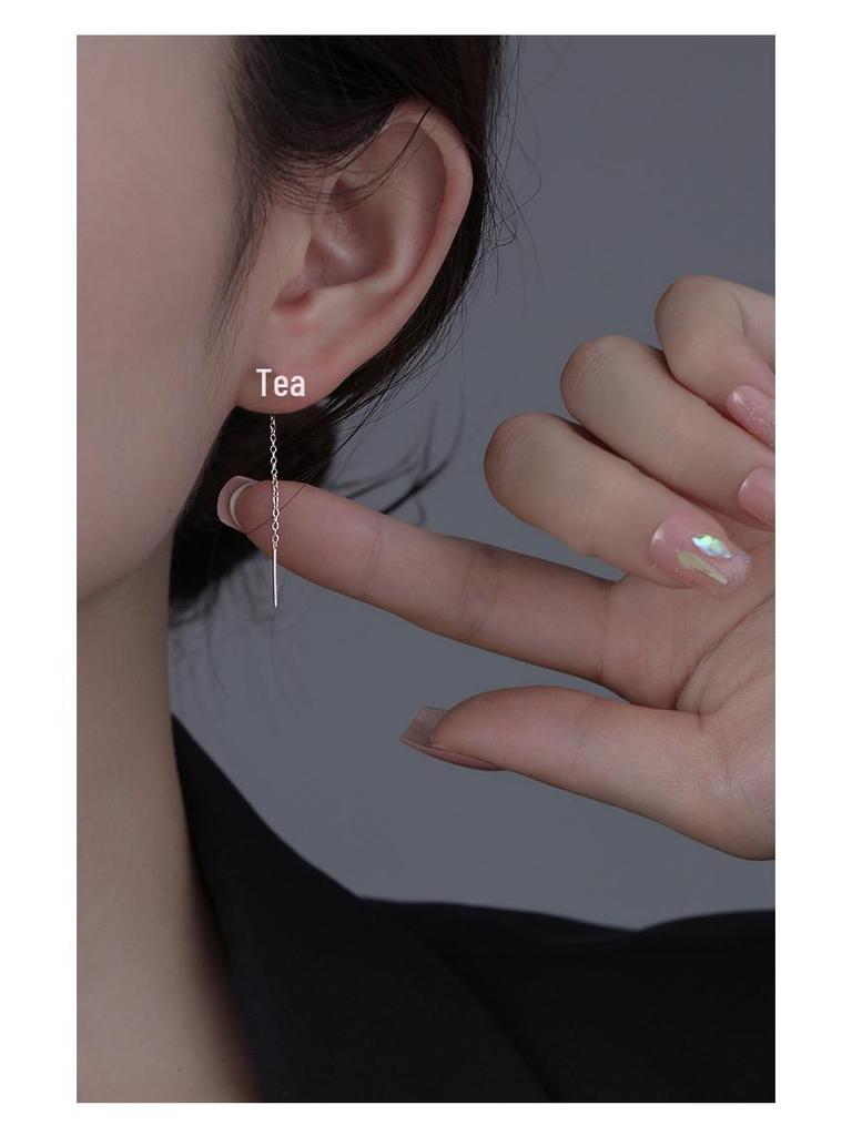 Banyan Tree S925 Silver Snowflake Tassel Earrings for Women – Korean Style