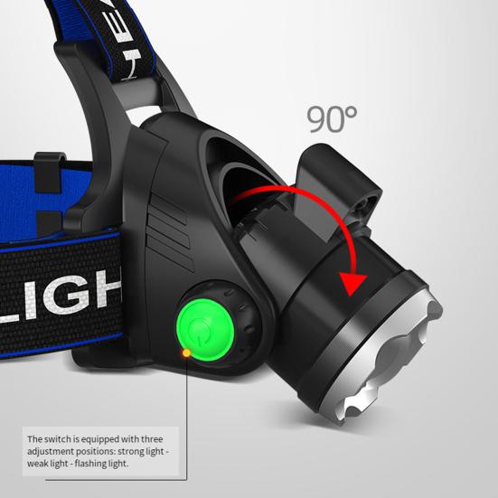 Outdoor Headlamp Telescopic Zoom USB Rechargeable 3 Modes Adjustable Waterproof Super Bright Lightweight Cycling Night Fishing LED Head Light