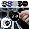 4Pcs Car Wheel Center Hub Caps Covers Badge 60MM/63MM/68MM Compatible with Volkswagen VW R GTI Passat CC Golf MK4 TSI GTD Touare