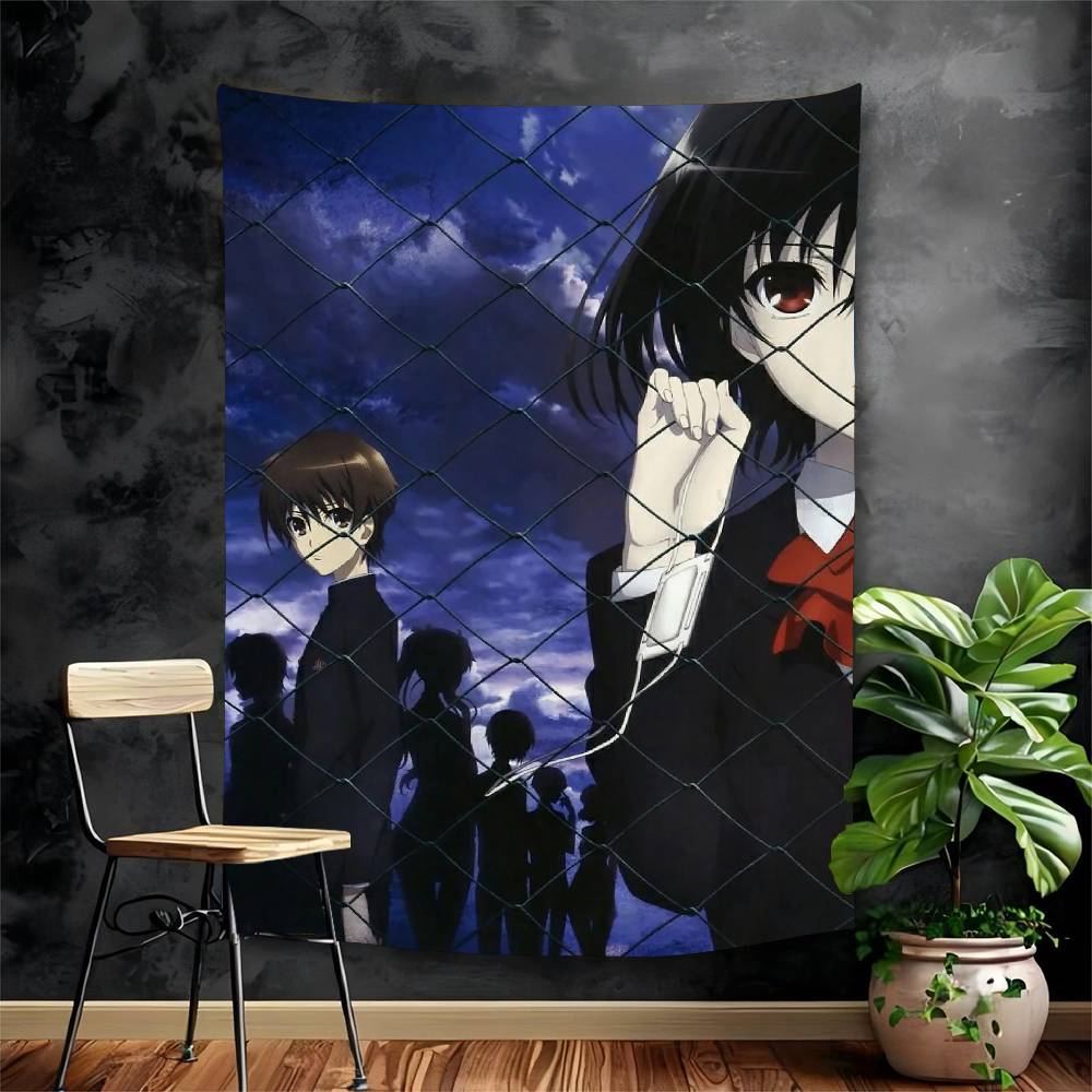 

Japanese Horror Anime Another Tapestry Art Printing Japanese Wall Tapestry Anime Wall Hanging Home Decor 74x94cm(29x37in)