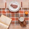 Halloween Autumn And Winter Vintage Orange-Red Plaid Table Runner Suitable For Banquet Parties, Dining Tables, And Everyday Home