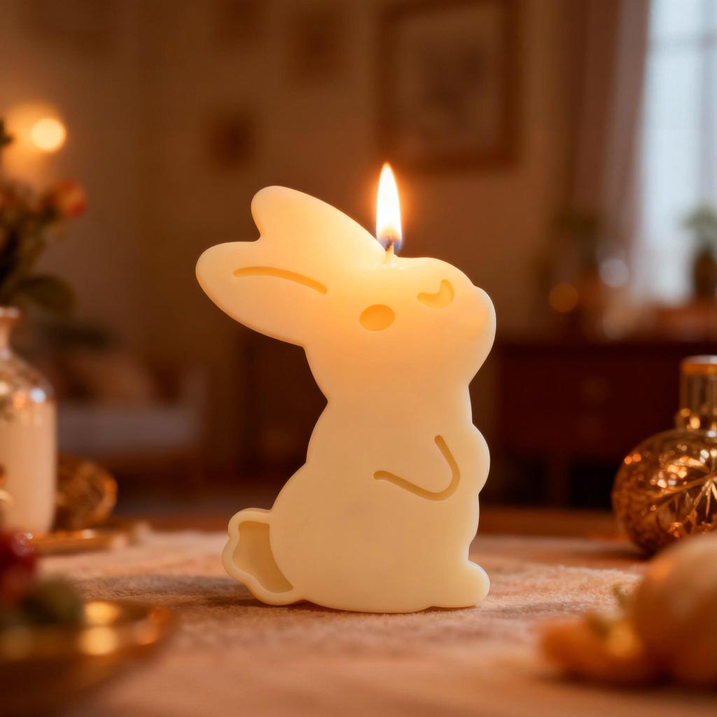 DIY Easter Cute Bunny Figurine Resin Mold Candle Aromatherapy Plaster Silicone Mold Desktop Storage