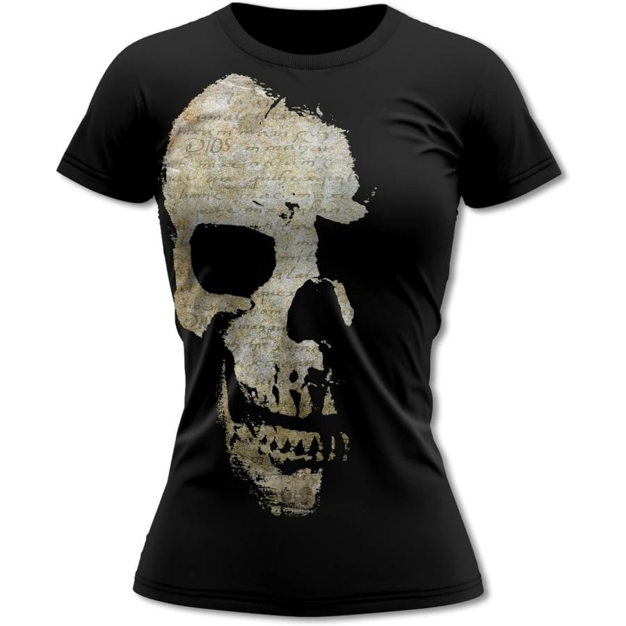 

Bands and Bones Scriptures Skull Gothic Rockwear Women s T-Shirt XXXXXL різнокольоровий