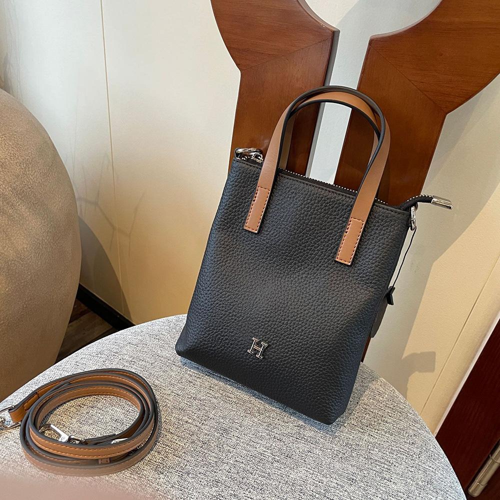 

2025 Новые маленькие женские сумки через плечо из натуральной кожи, сумка из первого слоя коровьей кожи, сумка через плечо, роскошный двухцветный кошелек чёрный