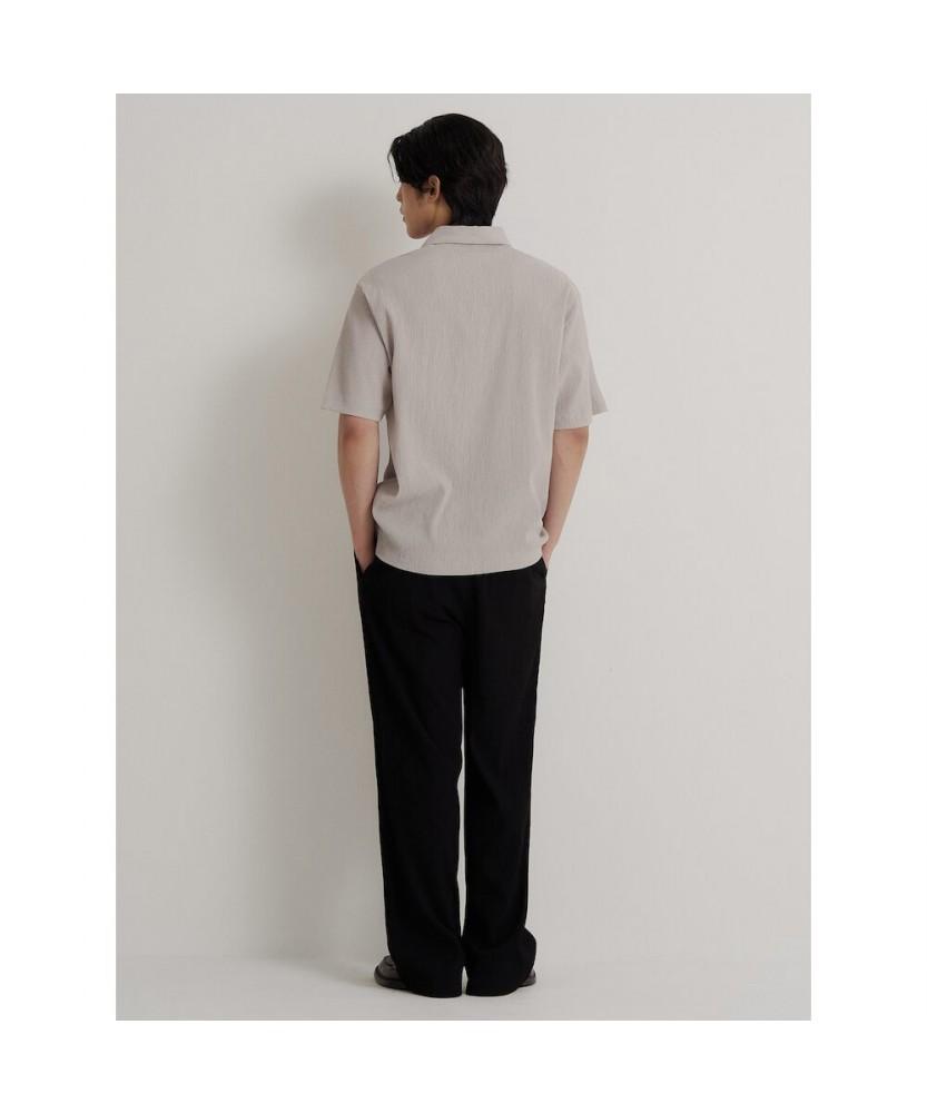 Binpolmen Crepe Elastic Waist Wide Pants Black