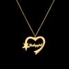 Atoztide Custom Name Necklace Personalized Butterfly Fashion Stainless Steel Pendant Heart Letter One Hole Chain for Women Gift