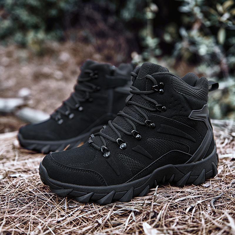 Breathable Large Size Hiking Shoes Men's Hiking Outdoor Leisure High-top Field Training Shoes Military Boots Men's Boots