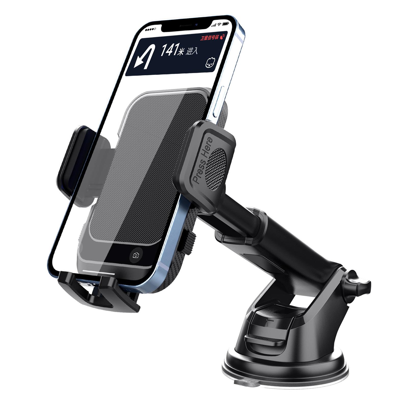 

Автомобильный держатель для телефона на присоске, автомобильный держатель для телефона, многофункциональная подставка для GPS-мобильного телефона для большинства типов автомобилей чёрный