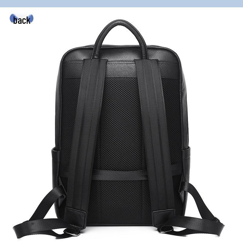 Large Capacity Men's Cowhide Leather Backpack - Casual and Business Travel Shoulder Bag In Fashionable Style