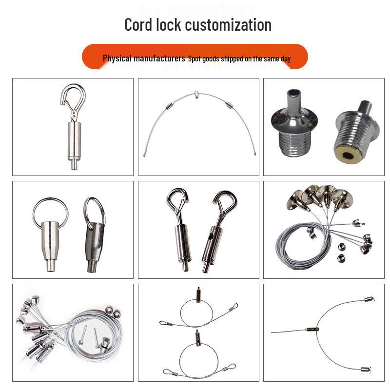 Wire Locker Lighting Suspension Cable Kit with Loop Clamps & Steel Rope