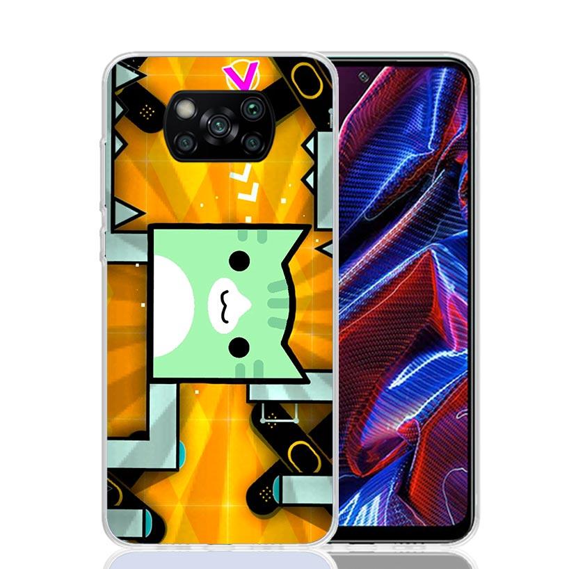 Geometry Dash Game Case Phone Cover for Xiaomi Redmi Note 10 9 9S 8 8T 7 5 Pro Mi 12T 11T 10T 9T 12 11 Lite A3 A2 Trend Fundas M
