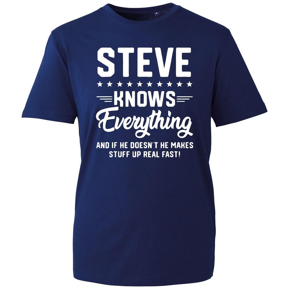 Unisex Personalized Steve T Shirt Funny Personalised Name Graphic Joke Gift S