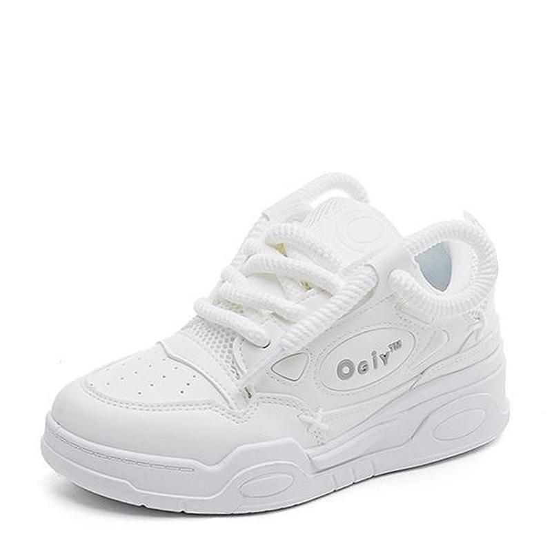 Mode Damen Casual Skateboard Schuhe Dicksohlige Klobige Sneaker Paar Atmungsaktiv Schnürschuhe Vulkanisierte Schuhe Damen Plateau-Sneaker