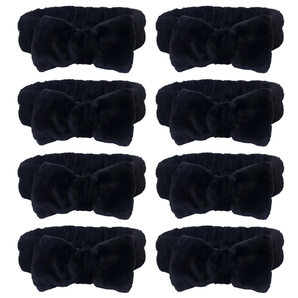 

8 шт. мягкая и высокоэластичная СПА-повязка на голову с дизайном банта, подходит для умывания и макияжа, Специально для париков из натуральных волос