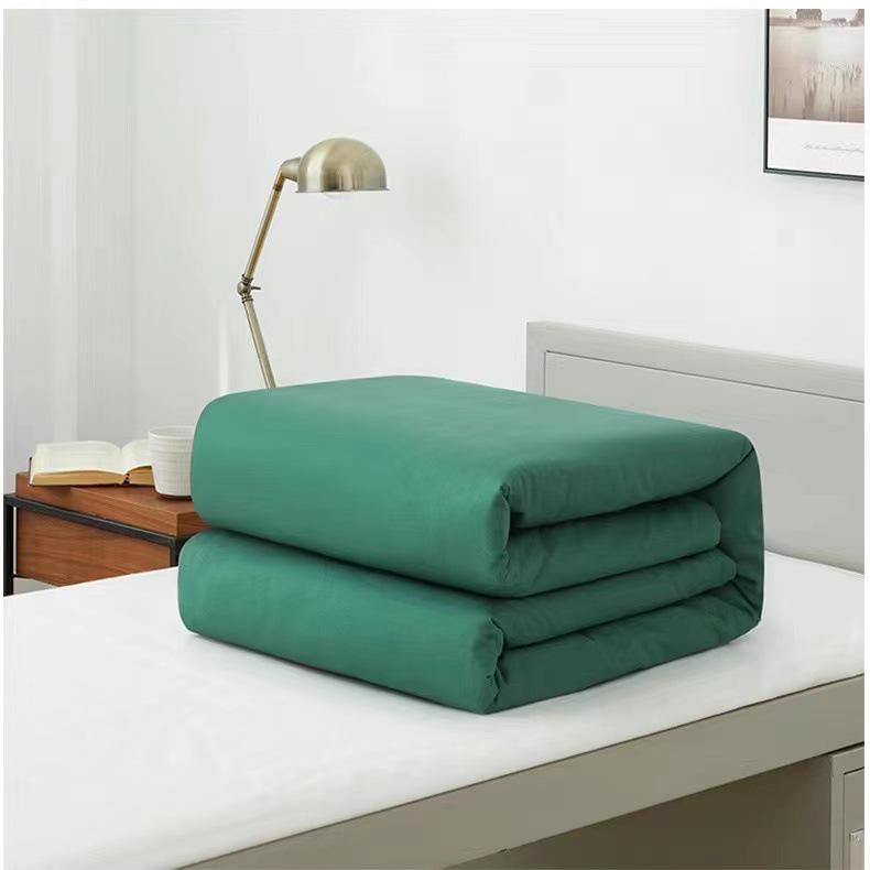 Dormitory Bedding: Green Cotton Quilt Set - 6 Pieces, Moisture-Proof, Student Size Options