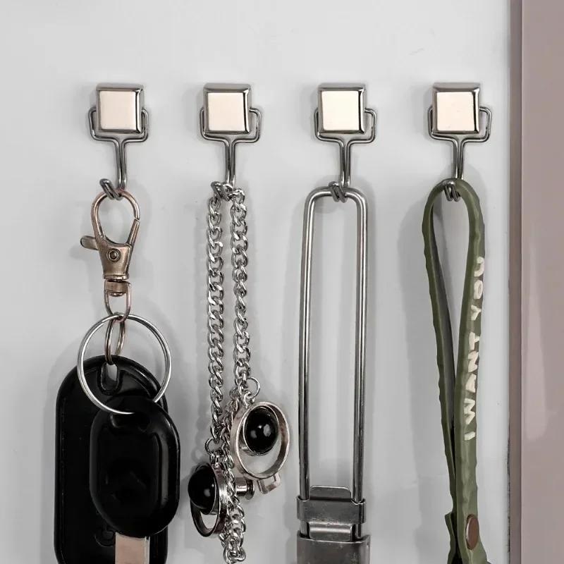 1/30 Stück quadratische magnetische Haken, Mehrzweck-Aufbewahrungshaken, tragende Wandaufhänger für die Aufbewahrungsorganisation in der Küche zu Hause