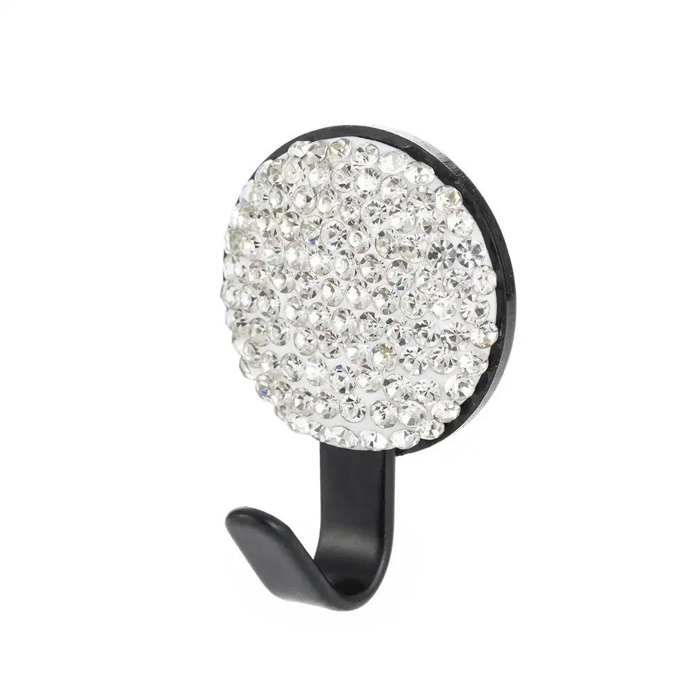 

1 шт., декоративный крючок для спинки сиденья автомобиля со стразами, универсальная вешалка для хранения подголовников автомобиля со стразами, автомобильные аксессуары белый