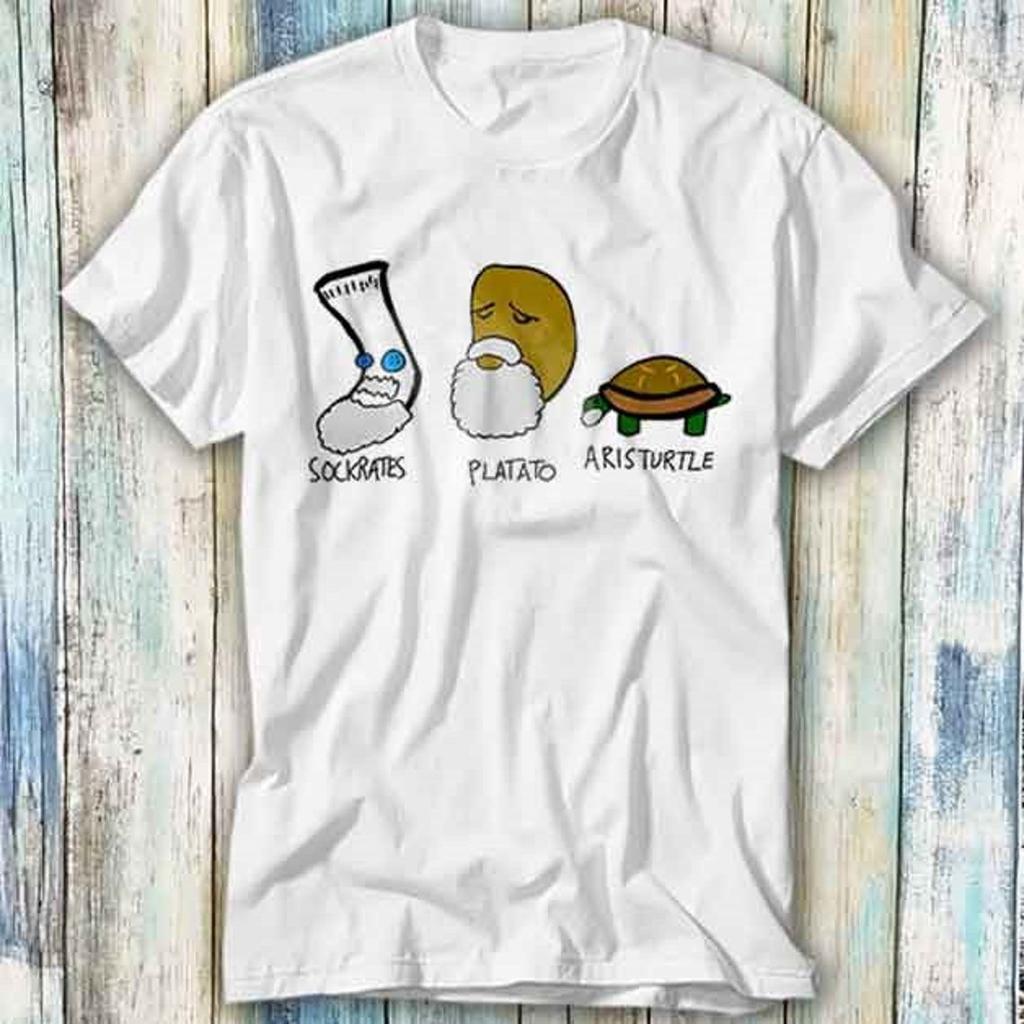 Socrates Plato Aristotle Philosophers Geek Funny 80s T Shirt Mens Womens Tees Top