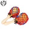 M MBAT Perlennetz Sandhammer Hand-Sandhammer Holzbunt Maracas Rasseln 1 Paar Babyrasseln Geschenke Schlaginstrumente