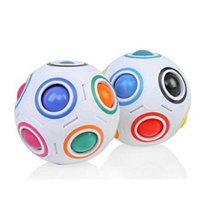 ¡caliente! 2 Piezas Bola Mágica Arcoíris Cubo Rompecabezas Desafiante Juguete Fidget para Niños/Adultos