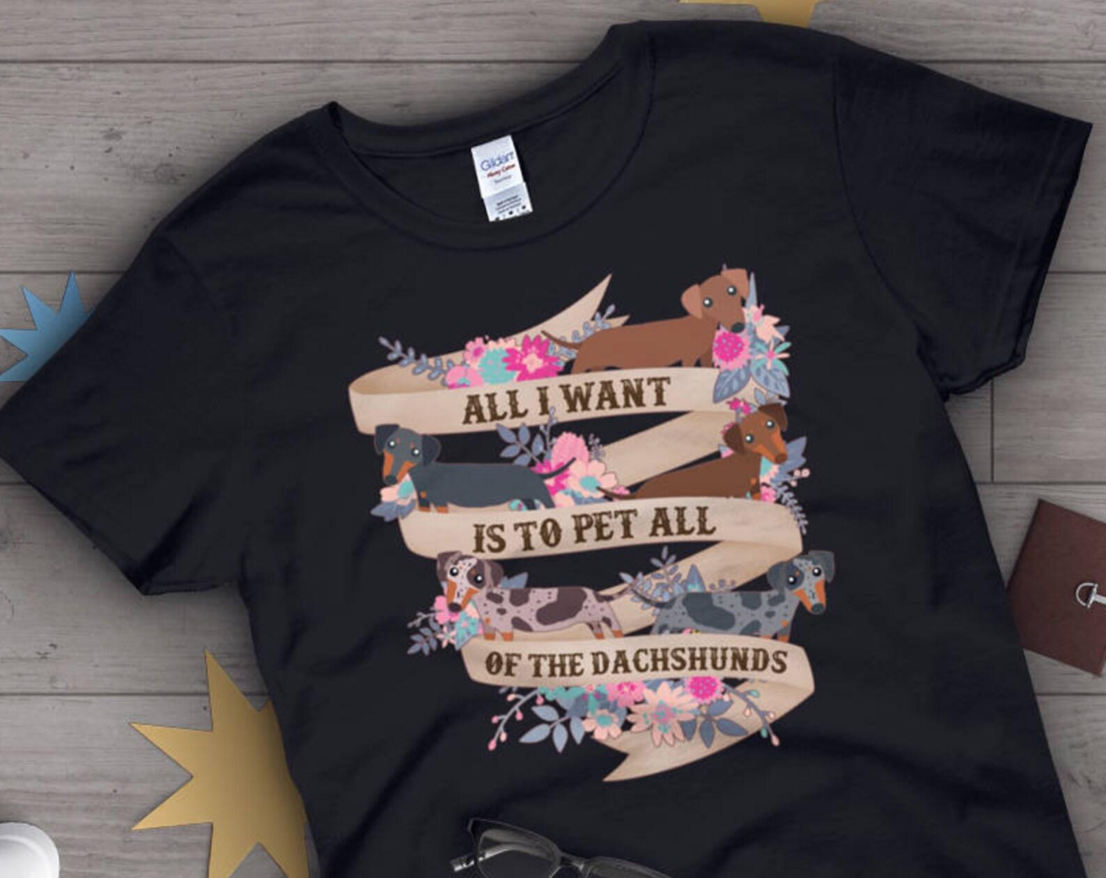 Dachshund Shirt, , Weiner Dog Lover Gift, Cute Sausage Dog T-shirt, Doxie Lover TShirt, Pet Graphic Tee, Dog Lover Tops 150