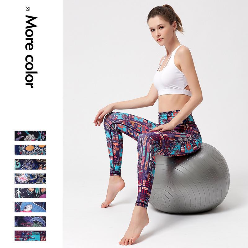 New Print Yoga Leggings for Women High-Waisted Butt-Lifting Sports Tights Fitness Base Layer Dance Workout Leggings