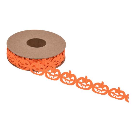 Halloween Ribbon Pumpkin Bat Ghost Spider Net Shape Craft Ribbon Trim Embellishment for Gift Wrapping Halloween Party Decoration