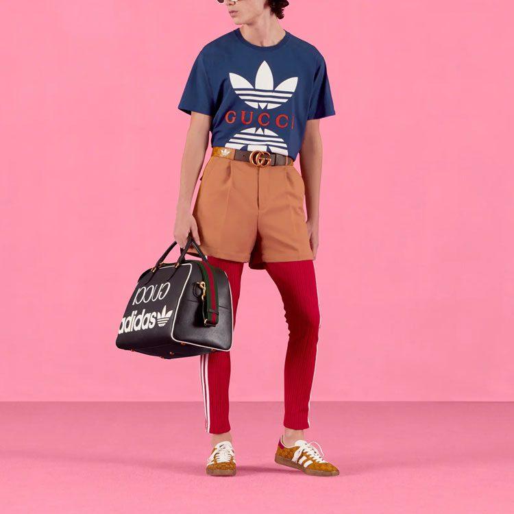 Adidas X GUCCI Pánské bavlněné tričko Modré 548334-XJEMJ-4622